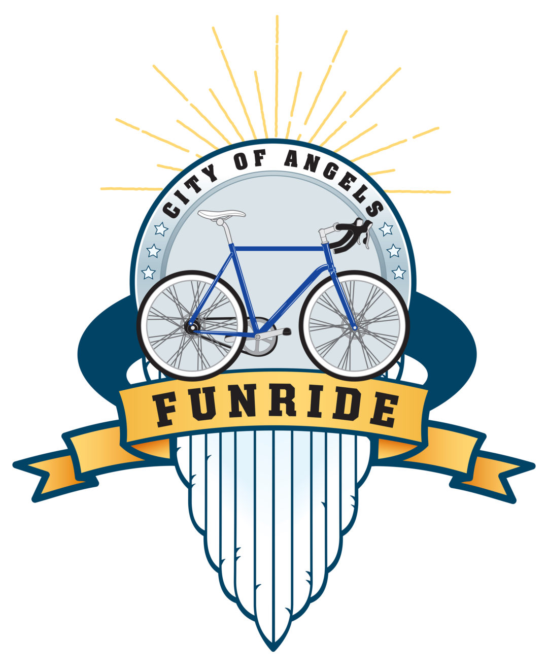 julie viens city of angels funride bicycle artwork logo event art