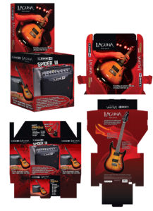 Design by Julie Viens - Laguna Guitars and Line 6 Spider Amp Box Packaging