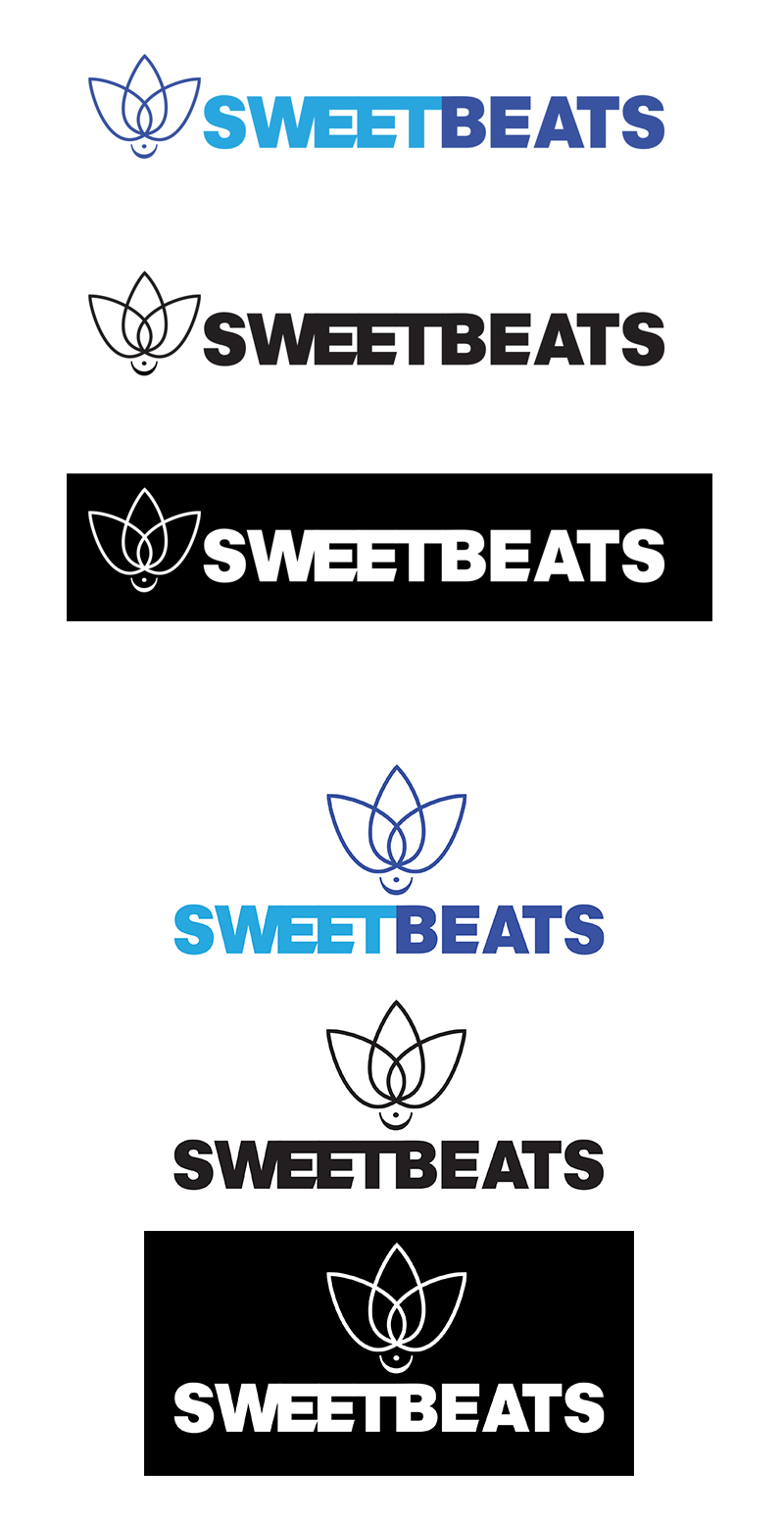 julie viens, logo, identity, icon, wordmark, sweetbeatsfor SweetBeats, indian, music