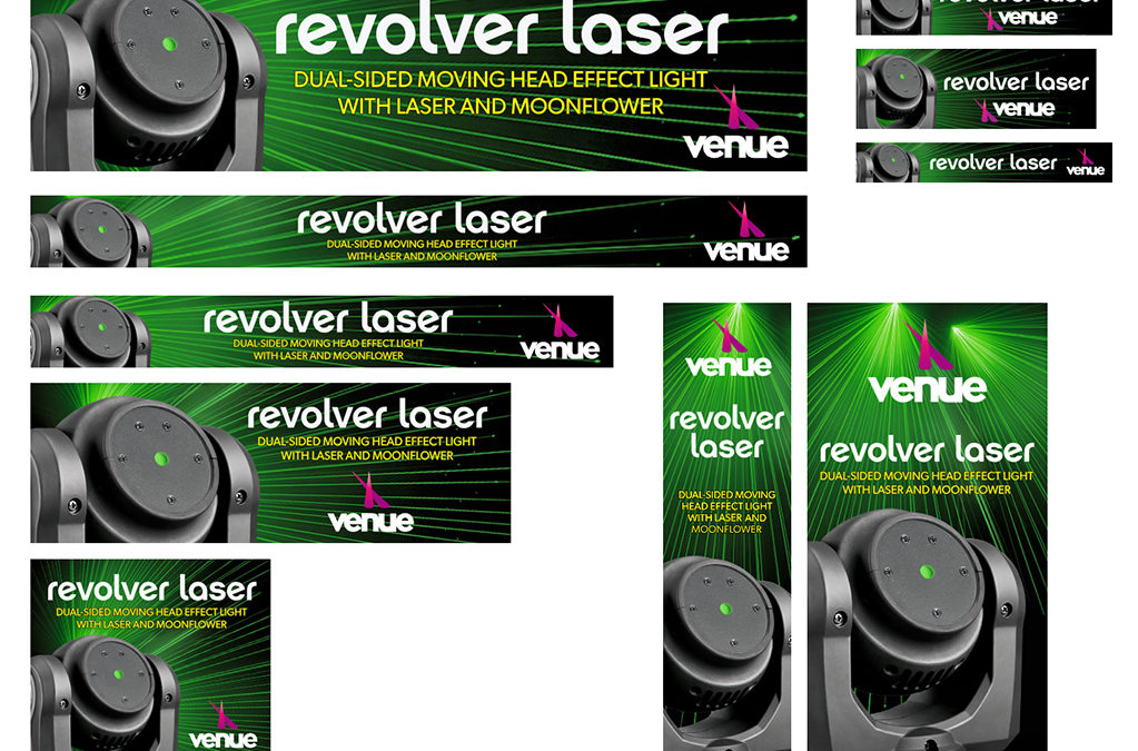 Venue Revolver Laser Dual-Sided Web and Mobile Banner Ads
