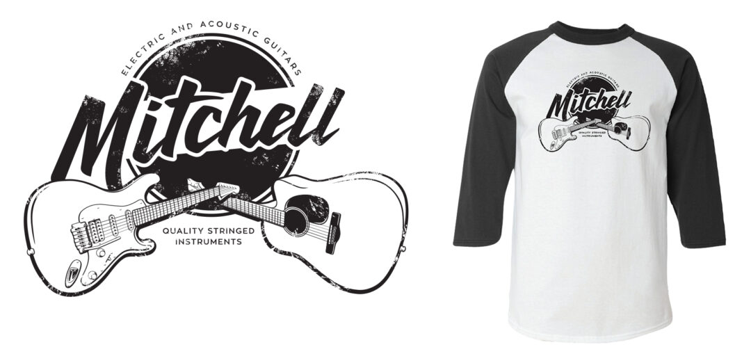 julie viens design mitchell guitars raglan shirt