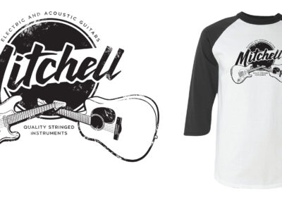 Mitchell Guitars Baseball Raglan Shirt Design