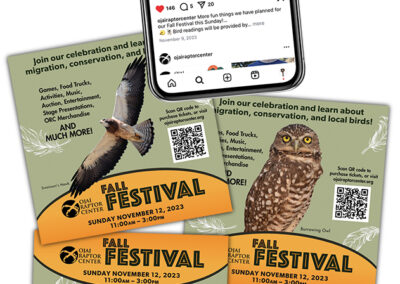 Ojai Raptor Center Fall Festival Flyer and Social Media Tiles