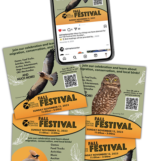 Ojai Raptor Center Fall Festival Flyer and Social Media Tiles