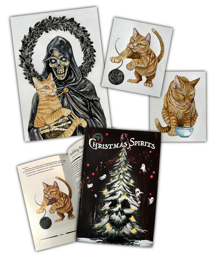 julie viens chrismas spirits holiday ghost stories illustrations