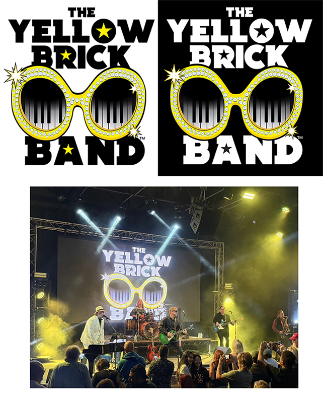 yellow brick band julie viens logo identity brand wordmark glasses
