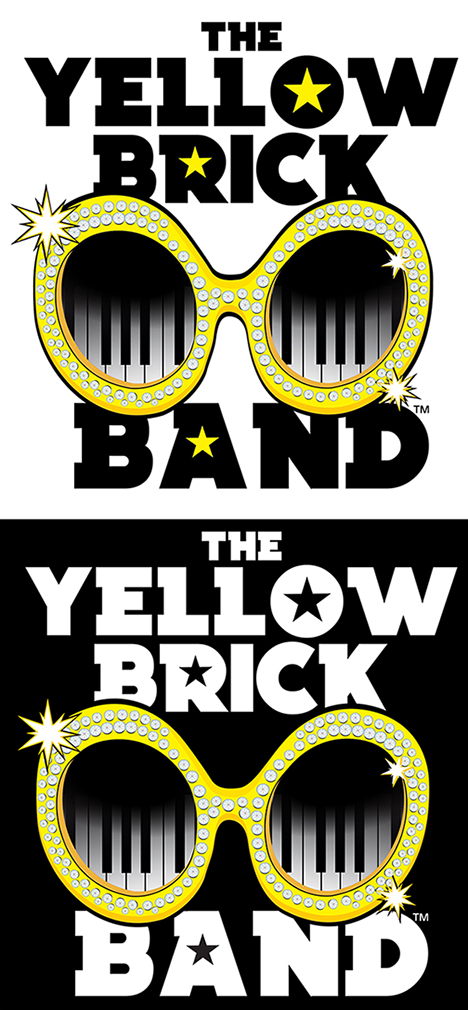 yellow brick band julie viens logo identity brand wordmark glasses