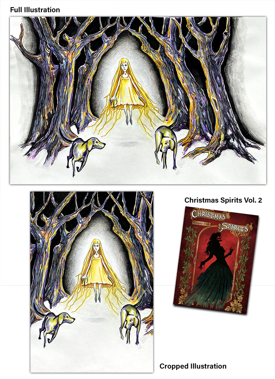 julie viens chrismas spirits holiday ghost stories illustration
